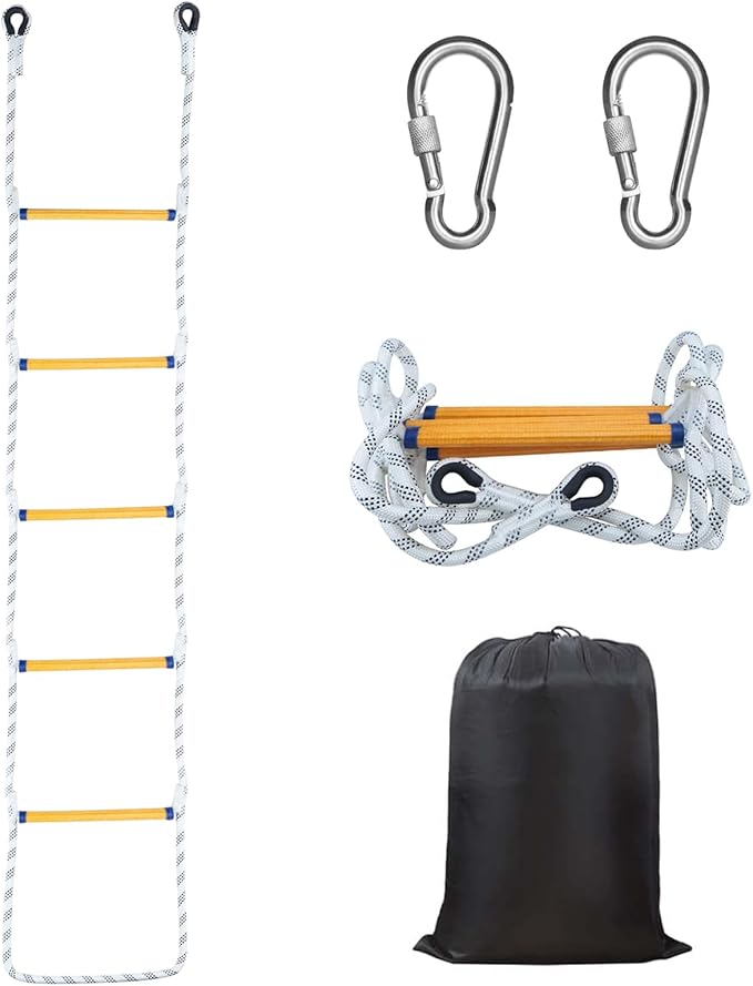 Heavy Duty 5-Step Boat Rope Ladder – 400lbs Capacity, Extra-Long Design for Easy Boarding. Ideal for Inflatable Boats, Fishing Boats, Kayaks, motorboats, and Canoes. Perfect for Safe Marine use.