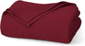 BOLL & BRANCH Waffle Bed Blanket - Full/Queen, Holly - Luxury 100% Organic Cotton - Soft, Lightweight and Breathable - Textured Waffle Weave