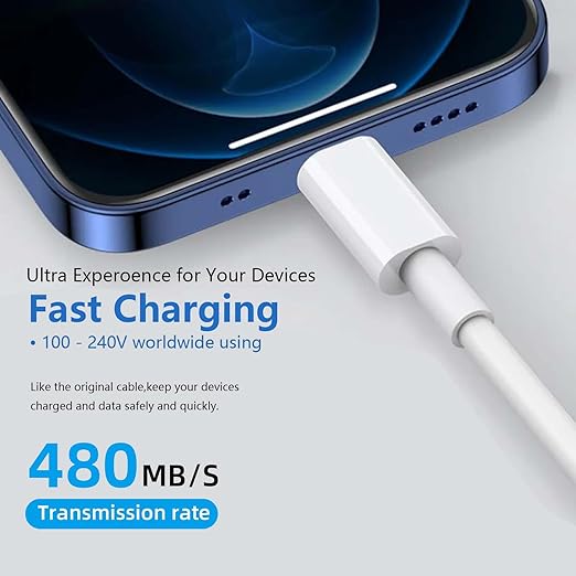 AHDFWI Carplay Cable Cord Compatible with iPhone 16 17 USB A to USB C Cable for 17E 16E 17 Air/17 16 15 Pro Max ，Plus, Pro 12.9/11, 10th Gen, Air 5th/ 4th,Mini 6th Charger Car Charging Cable White