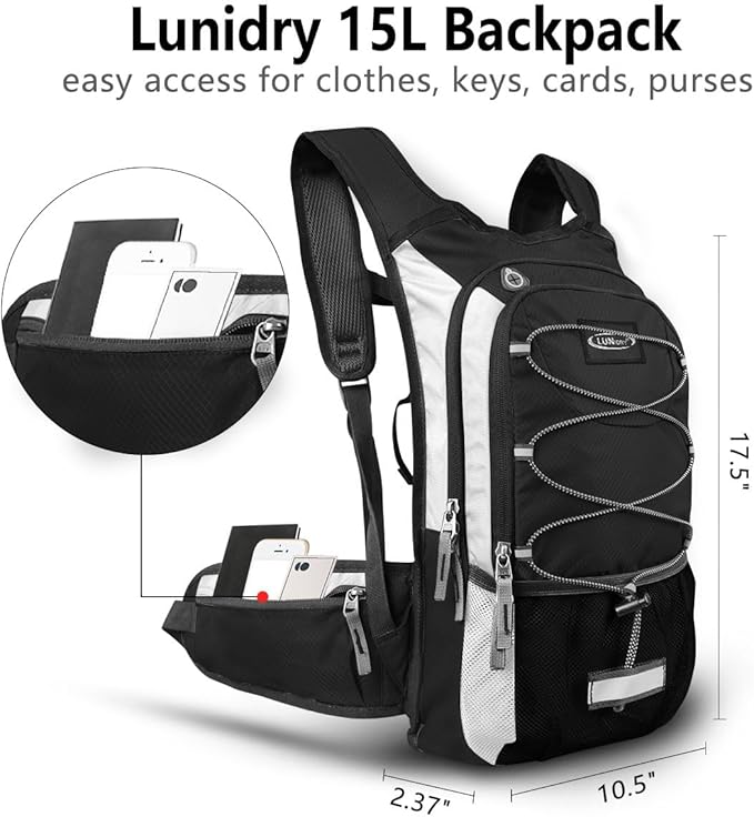 Insulated Hydration Pack Backpack with 3L BPA Free Leak-Proof Water Bladder, Keep Liquids Cool for Up to 5 Hours, Daypack for Hiking, Running, Cycling, Hunting, Climbing
