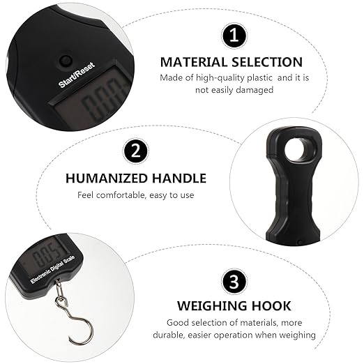 ibasenice Portable Digital Hanging Luggage Scale 30kg Multifunction Electronic Handheld Scale for Travel Fishing Postal Use with Hook and Tare Function
