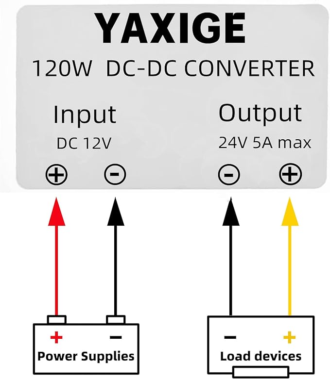 DC12V to 24V 5A 120W Converter, DC Voltage Regulator Power Converter Boost Converter Module car Power Supply is Applicable to Golf cart, etc