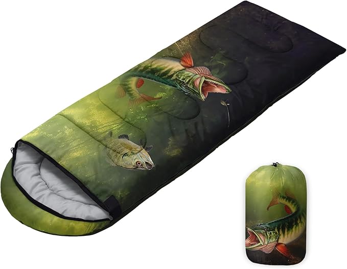 Sleeping Bags for Adults Youth Kids,3D Printing Camping Sleeping Bag for Girls Boys Lightweight Waterproof Cold/Warm Weather Sleeping Bag for 3 Seasons