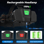 KYEKIO 3Pack Rechargeable Headlamps for Adults, 9900L Super Bright Head Lamps LED Rechargeable, 4Mode Head Lights for Forehead Hard Hat, Adjustable Focus 90°Headlight, Waterproof LED Headlamp Camping