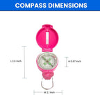 TurnOnSport Lensatic Compass - Hiking & Camping Navigation - Orienteering & Map Reading - Boy Scout & Professional Field Compass