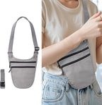 Crossbody Money Belt for Travel Women & Men Hidden, Travel Wallet Pouch - Slim Passport Holde, RFID Blocking Neck Wallet Under Clothes to Protect Cash, Credit Cards and Documents (GRAY)