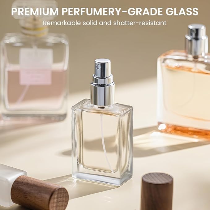 Perfume Atomizer, Glass Perfume Container,Travel Bottle Refillable, Empty Portable Leakproof Frangrance Spray Bottle (10pcs 15ml/0.5oz)