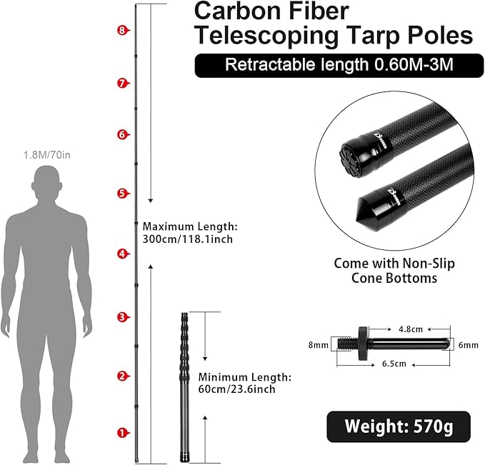 Carbon Fiber Tarp Pole