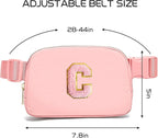 Gitus Customizable Gifts for Girls Age 6-8 8-10 Belt Bag Fanny Pack with Initial for Girls Birthday Gifts for Teenager Girls Teen Girl Gifts Trendy Stuff （Light Pink-C）