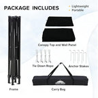 EAGLE PEAK Flex Compact 5x5 Pop-up Canopy Changing Room, Portable Privacy Dressing Room for Indoor Fashion Photoshoots, Camping, or Pool, Black