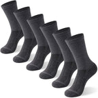 FOOTPLUS Hiking Copper Compression Socks,Unisex Cushioned Sole Arch Support Athletic Crew Running Socks