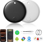Tracker Smart Tags Android & iOS-2 Packs,Dual System Bluetooth Air Luggag Tracker Keys Finder/Item Locator Work with Apple Find My (iOS)&Google's Find Hub(Android) for Key,Backpack,Luggage Black
