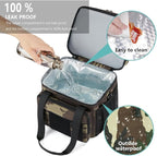 Expandable Large Tactical Lunch Box for Adults, Heavy Duty Durable Lunch Cooler Bag with MOLLE Lunch Pail for Work Camping Fishing Picnic (Black-Camo, 16L)