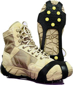 Ice Cleats Snow Crampons for Shoes and Boots 10 Studs Crampons Ice Grips Anit Slip Silicone Rubber Walk Traction Ice Cleats Slip-on Stretch Footwear Walking on Snow and Ice S/M/L/XL