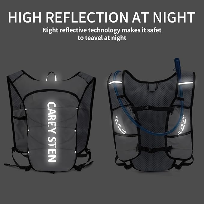 Carey STEN Hydrated Backpack, Running Vest, paired with a 1.5L Water Bag Hiking Backpack, Suitable for Running, Hiking, Marathon, and Both Men and Women