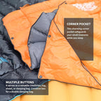 ZOOOBELIVES Ultralight Down Camping Blanket - 1.35lbs, 650 Fill Power Puffy Quilt. Compact & Warm Comforter for Travel, Beach, Hammock, Backpacking - Elevate Your Outdoor Comfort - AlpliveR300