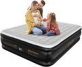 DIVON Air Mattress Queen with Built in Pump,Blow Up Mattress with Wave Pattern in 3 Mins,18'' Quick Inflatable Mattress, Luxury Airbed for Home&Camping,Black,660lbs
