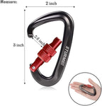 STURME Carabiner Clip 12KN Aluminium Wiregate Lightweight Heavy Duty Large Strong Durable D-Ring Hooks Spring Snap Link Keychain Clips Set for Hammock Improved Design 2022
