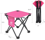 Opliy Camping Stool Upgrade Foot Stool for Camping Fishing Hiking Gardening and Beach, Camping Seat with Carry Bag (Rose Red)