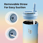 BOTTLE BOTTLE Insulated Water Bottle 24oz with Straw Lid and Handle for Sports Travel Gym Stainless Steel Water Bottles Double-Wall Vacuum Metal Leak Proof BPA-Free