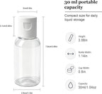 TrendBox 12 Pack Plastic Empty Bottles with Flip Cap for Shampoo, Lotions, Liquid Body Soap, Cream (1 oz / 30 ml)