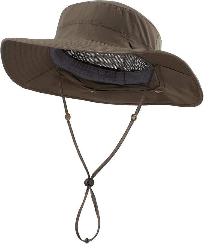 Home Prefer UPF 50+ Sun Hats for Men Women Wide Brim Fishing Hat with Neck Flap Summer Safari UV Protection Bucket Hat