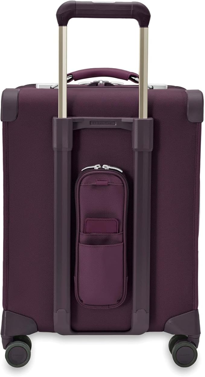 Briggs & Riley 21" Global Carry On Expandable Spinner - Luggage for International Travel, Suitcases with Wheels, Softside Rolling Bag for Men & Women, Self-Repairing Zipper - Baseline Collection, Plum