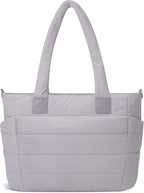 Tote Bag for Women Puffer Work Tote Handbag Large Quilted Nurse Bag with Zipper for Travel