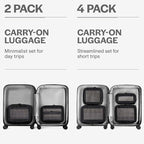 Compression Packing Cubes for Travel - Luggage Organizer Bags - Double Zipper Packing Cubes for Suitcases (2-Pack, Black)