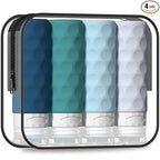 Silevoler Travel Bottles for Toiletries, 4pcs Tsa Approved 3oz Travel Size Containers, BPA Free Leak Proof Premium Silicone Bottles, Refillable Liquid Squeezable Accessories W/Toiletry Bag(Mint)