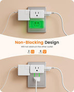 LENCENT 2 Prong to 3 Prong Outlet Adapter,Wall Plug Extender,Multiple Outlet Wall Plug with 3 AC Outlets,Non-Grounded Outlets Expander for Japan Travel Kitchen Office Bathroom Older House,2 Pack