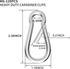 Carabiners Clip Spring Snap Hook,Heavy Duty Galvanized Steel(10&120PcsM6,50PCSM8&30PCSM10) Carabiner,Safety Quick Links Snap Hooks,Spring Clips for Swing Hammock Camping Keychain Outdoor