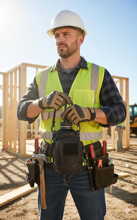 64oz Insulated Water Bottle with Bag - Half Gallon Tactical Water Bottle with Paracord Handle — Wide-Mouth BPA-Free Stainless Steel - Ideal for Hiking, Hunting, Sportsg & Travel