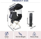 Folding Camping Chairs Canopy Outdoor: Sports Portable Beach Chair with Canopy-Lawn Beach Chairs with Umbrella for Adults-Camping Chair with Shade for Fishing Camp Heavy Duty (Regular, Grey)