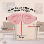 Luxury Sleep Mask – Pack of 2 Ultra-Soft Silk Eye Covers with Adjustable Strap & Soft Ear Loops, 3D Contoured Light Blocking Sleeping Mask for Travel, Naps & Relaxation(Black & Pink)