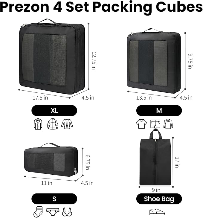 8 Set/6 Set/4 Set Compression Packing Cubes for Travel, Lightweight Vacation Travel Essentials, Travel Accessories for Suitcase Organizer Bags Set, Durable Luggage Organizer