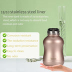 YOHKOH Mini Vacuum Insulated Water Bottle With Bamboo Lid - Stainless Steel Thermos Water Bottle for Women Girls Kids, Metal Sports Hot and Cold Water Bottle Leak-Proof BPA-Free (6.4oz,Gold)