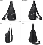 7L Sling Bag For Women Faux Leather Anti Theft Small Casual Daypack Backpack Fanny Pack Crossbody Chest Bags Purse Waterproof Black