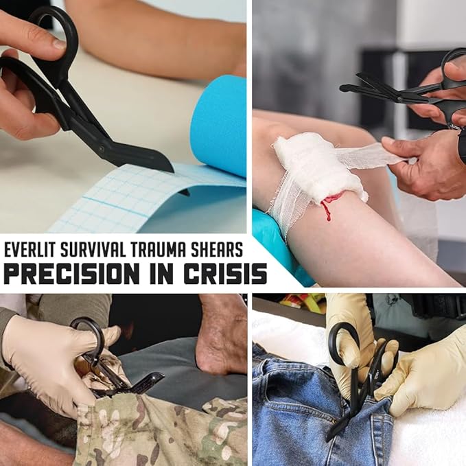 EVERLIT Trauma Pak, with CAT GEN-7 Tourniquet QuikClot Hemostatic Dressing Rolled Gauze Mil-Spec Military Tactical Bleeding Control Supplies (Advanced)