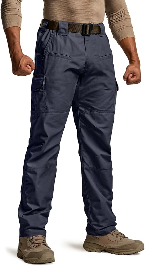 CQR Men's Tactical Pants, Water Resistant Ripstop Cargo Pants, Lightweight EDC Work Hiking Pants, Outdoor Apparel