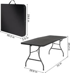 COSCO Molded Folding Banquet Table w/Handle, 6ft, Black