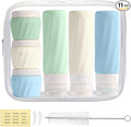 11 Pack Travel Bottles for Toiletries, TSA Approved 3oz Leak Proof Refillable Silicone Squeezable Containers Kit for Shampoo Lotion Conditioner with Toiletry Bag