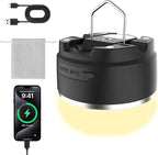 LED Camping Lantern Rechargeable 8000mAh, 3 Color Light Camping Tent Light, IP44 Waterproof Magnetic Hanging Light for Camping, Hurricane, Power Outages, Survival Kits, Black Emergency Light