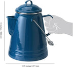 GSI Outdoors 15166 Pioneer Enamel Camping Coffee Pot - 36 Cups, Blue