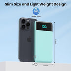 Portable Charger for iPhone with Built-in Cables and Wall Plug,Upgraded 13800mAh Fast Charging USB C Power Bank,4 Outputs Travel Essential Battery Pack for iPhone 17/16/15/14/13,Galaxy,Android-Green