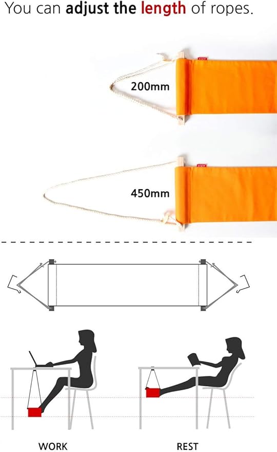 Home-organizer Tech Portable Adjustable Foot Hammock for Corner Desk Office Foot Rest Mini Under Desk Foot Rest Hammock for Home, Office, Airplane, Travel, Study and Relaxing (Pink)
