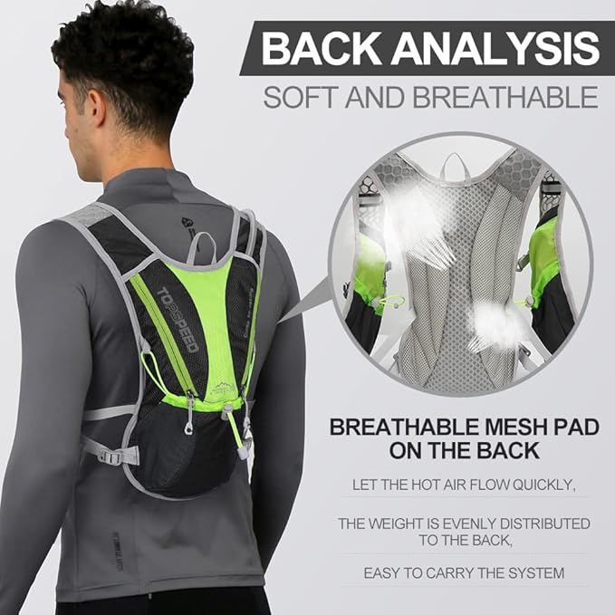 Hydration Pack Backpack，IX INOXTO Running Hydration Vest with 1.5L ( 50 oz) Water Bladder for Men Women，Lightweight Water Backpack for Hiking Cycling Climbing Camping