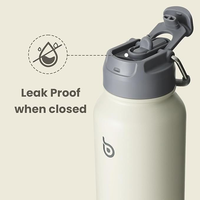 BOTTLE BOTTLE 32oz Insulated Water Bottle Stainless Steel Sport Water Bottle with Straw Dual-use Lid Design for Gym with Pill Box