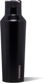 Corkcicle Sport Canteen - Keeps Drinks Cold 25 Hours - Stainless Steel Water Bottle - Triple-Insulated - Spill-Proof - Summer Drinkware Gift - Keeps Drinks Ice Cold - 20 oz - Gloss Black