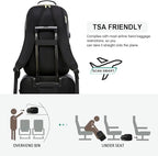 LOVEVOOK Large Travel Backpack Women with 17.3-inch Laptop Compartment, Work Business Computer Carry On Backpack Purse, Hiking Backpack Waterproof Outdoor Sports Rucksack Bag, Black